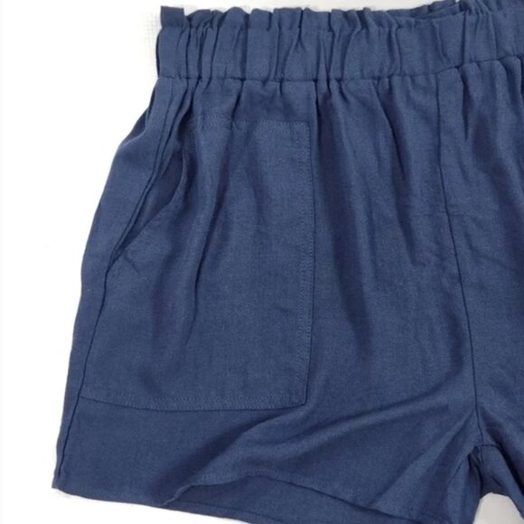 Brand New Women's Shinestar Paperbag Waist Shorts - Picture 2 of 6